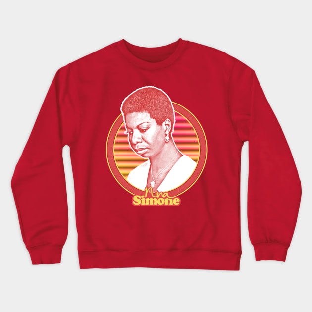 Nina Simone ////\\\\ Original Retro Fan Art Design Crewneck Sweatshirt by DankFutura